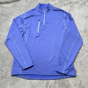 Peter Millar Warmth 1/4 Zip Pullover Men XL Blue Sweater Golf Performance Fleece